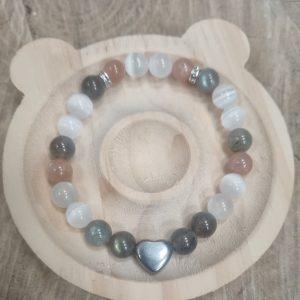 LABRADORITE, SELENITE ET PIERRE DE LUNE POUR CE Bracelet MaÏa l'Univers minéral de jenny