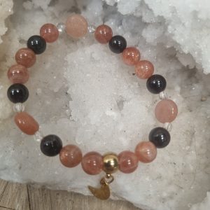 bracelet solaire pierre du soleil grenat cristal de roche