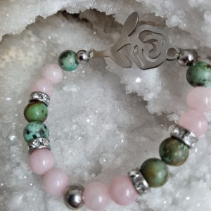 bracelet quartz rose et turquoise d'Afrique